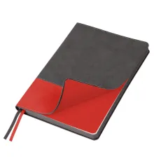 Ежедневник Flexy Treviso Nuba Sand Color А5, серый/красный, недатированный, в гибкой обложке