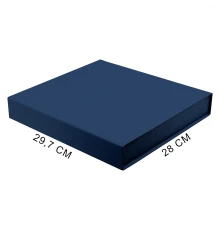 Подарочная коробка, размер 29,7*28,0*4,5 см, Solution Prestige Magnum Fabrique с магнитным клапаном без ложемента, темно-синяя