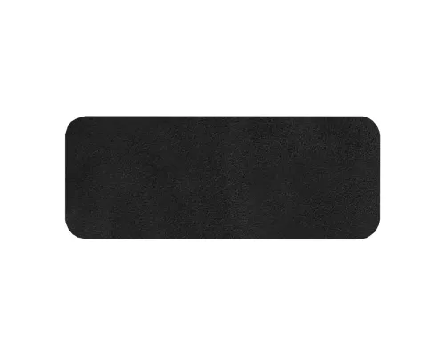 Шеврон Rectangle Smooth Leather размер 75*29 мм, черный, со скругленными углами