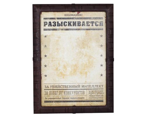 Панно-фоторамка «Внимание! Розыск», натуральная кожа Панно-фоторамка «Внимание! Розыск», натуральная кожа