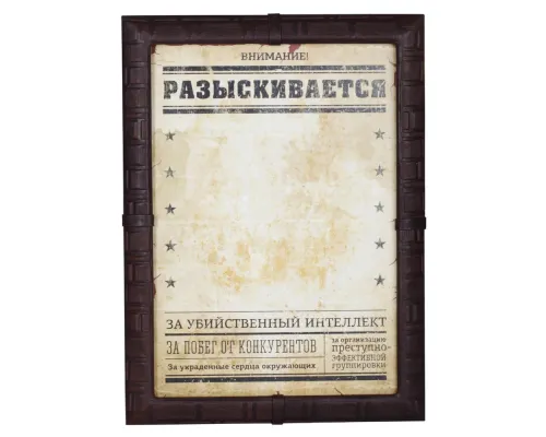 Панно-фоторамка «Внимание! Розыск», натуральная кожа Панно-фоторамка «Внимание! Розыск», натуральная кожа
