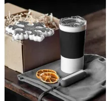 Набор ACTIONLIFE: термокружка, шапка, украшение, зарядное устройство, коробка, серый