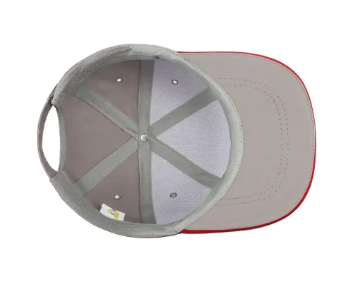 Бейсболка Bizbolka Canopy, серая с красным кантом Бейсболка Bizbolka Canopy, серая с красным кантом