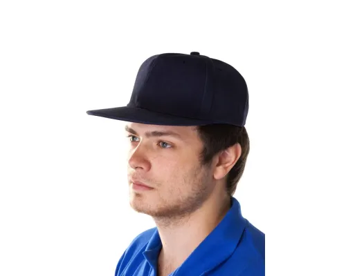 Бейсболка Unit Snapback с прямым козырьком, темно-синяя Бейсболка Unit Snapback с прямым козырьком, темно-синяя