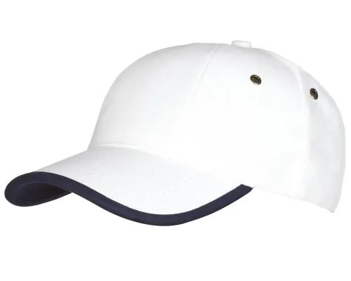 Бейсболка Unit Trendy, белая с темно-синим кантом Бейсболка Unit Trendy, белая с темно-синим кантом