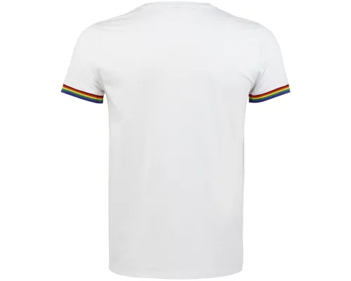 Футболка мужская Rainbow Men, белая с многоцветным Футболка мужская Rainbow Men, белая с многоцветным
