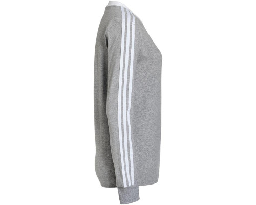 Футболка женская с длинным рукавом 3 Stripes LS, серый меланж