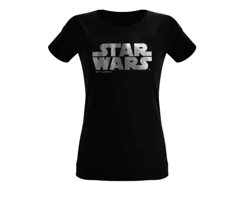 Футболка женская Star Wars Silver, черная с серебристым Футболка женская Star Wars Silver, черная с серебристым
