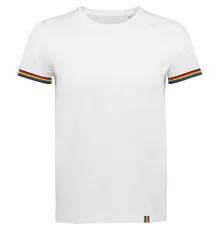 Футболка мужская Rainbow Men, белая с многоцветным