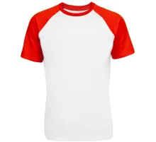 Футболка мужская T-bolka Bicolor, белая с красным