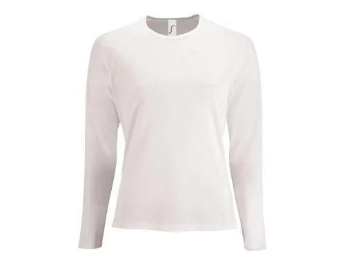 Футболка с длинным рукавом Sporty LSL Women, белая Футболка с длинным рукавом Sporty LSL Women, белая