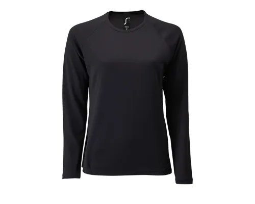 Футболка с длинным рукавом Sporty LSL Women, черная Футболка с длинным рукавом Sporty LSL Women, черная