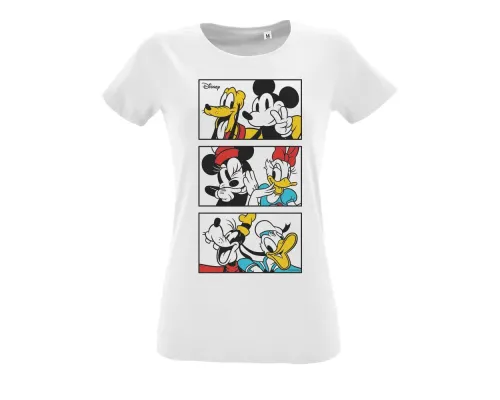 Футболка женская Mickey & Friends, белая Футболка женская Mickey & Friends, белая