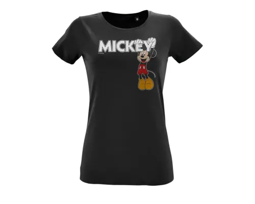 Футболка женская Mickey, черная Футболка женская Mickey, черная