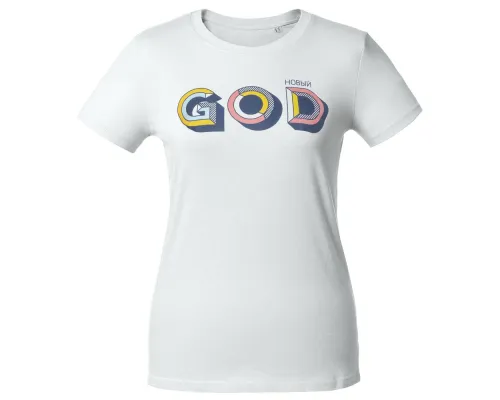 Футболка женская «Новый GOD», белая Футболка женская «Новый GOD», белая