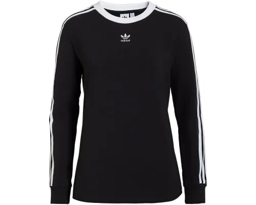 Футболка женская с длинным рукавом 3 Stripes LS, черная Футболка женская с длинным рукавом 3 Stripes LS, черная