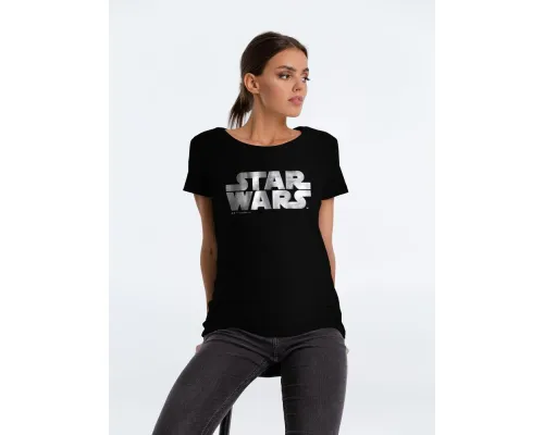 Футболка женская Star Wars Silver, черная с серебристым Футболка женская Star Wars Silver, черная с серебристым