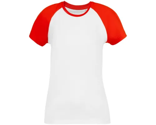 Футболка женская T-bolka Bicolor Lady, белая с красным Футболка женская T-bolka Bicolor Lady, белая с красным