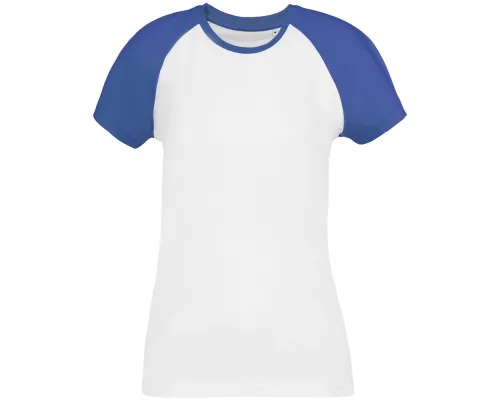 Футболка женская T-bolka Bicolor Lady, белая с синим Футболка женская T-bolka Bicolor Lady, белая с синим