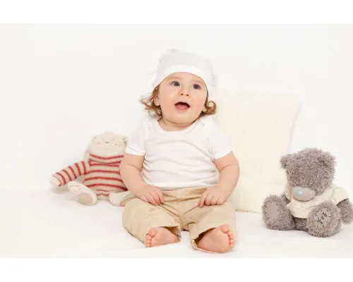Футболка детская с коротким рукавом Baby Prime, молочно-белая