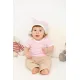 Футболка детская с коротким рукавом Baby Prime, розовая с молочно-белым