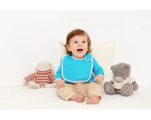 Нагрудник детский Baby Prime, бирюзовый с розовым