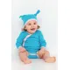 Шапочка детская Baby Prime, бирюзовая с розовым