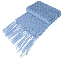 Палантин «Нежные листья», голубой