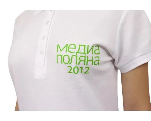 Рубашка поло женская People 210, белая Рубашка поло женская People 210, белая