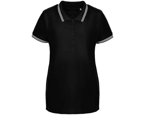 Рубашка поло женская Virma Stripes Lady, черная Рубашка поло женская Virma Stripes Lady, черная