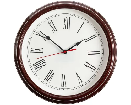 Часы настенные Flat Circle, коричневые Часы настенные Flat Circle, коричневые