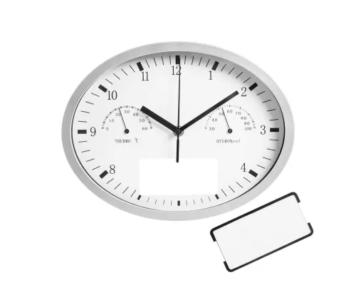 Часы настенные INSERT3 с термометром и гигрометром, белые Часы настенные INSERT3 с термометром и гигрометром, белые