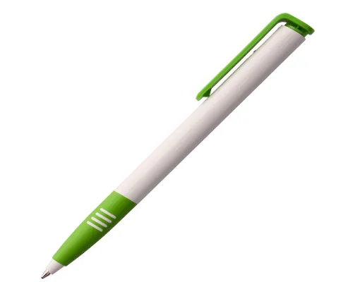 Ручка шариковая Senator Super Soft, белая с зеленым