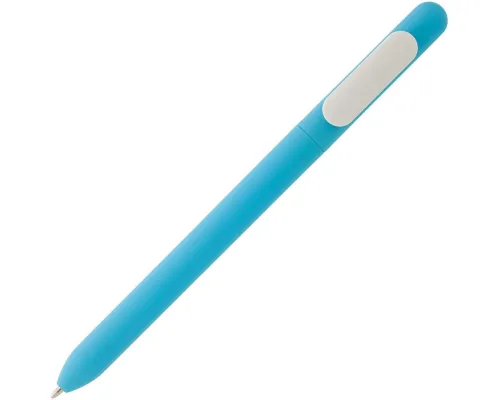 Ручка шариковая Slider Soft Touch, голубая с белым