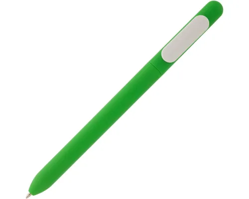 Ручка шариковая Slider Soft Touch, зеленая с белым Ручка шариковая Slider Soft Touch, зеленая с белым