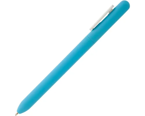 Ручка шариковая Slider Soft Touch, голубая с белым