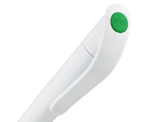 Ручка шариковая Grip, белая с зеленым