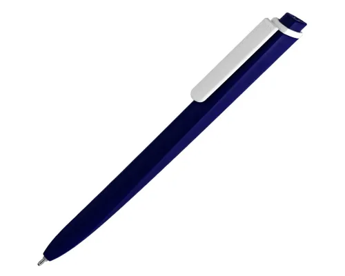 Ручка шариковая Pigra P02 Mat, темно-синяя с белым Ручка шариковая Pigra P02 Mat, темно-синяя с белым