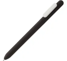 Ручка шариковая Slider Soft Touch, черная с белым