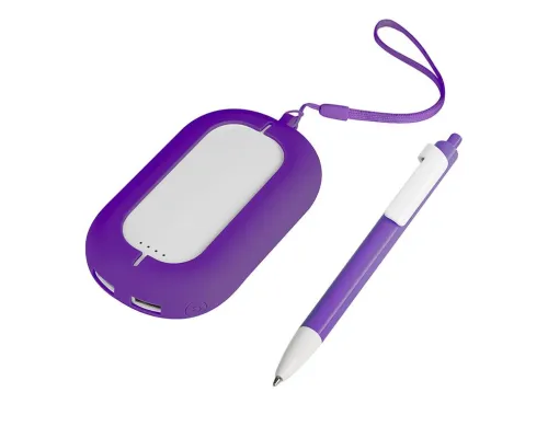 Набор SEASHELL-2: универсальное зарядное устройство (6000 mAh) и ручка в подарочной коробке