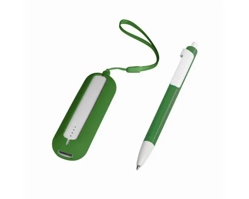 Набор SEASHELL-1: универсальное зарядное устройство (2000 mAh) и ручка в подарочной коробке
