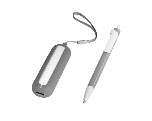 Набор SEASHELL-1: универсальное зарядное устройство (2000 mAh) и ручка в подарочной коробке