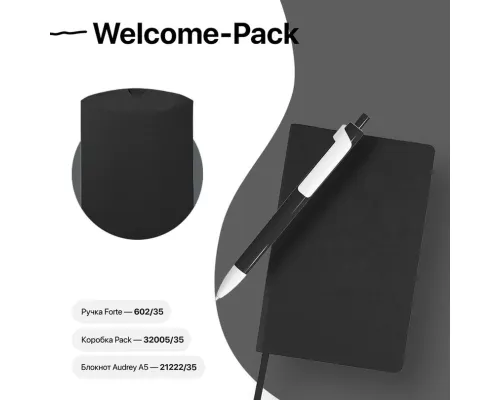 Набор подарочный WELCOME-PACK: бизнес-блокнот, ручка, коробка, черный Набор подарочный WELCOME-PACK: бизнес-блокнот, ручка, коробка, черный