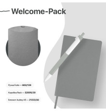 Набор подарочный WELCOME-PACK: бизнес-блокнот, ручка, коробка, серый