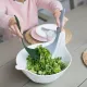 Салатник с приборами Leaf 2.0, белый с серым