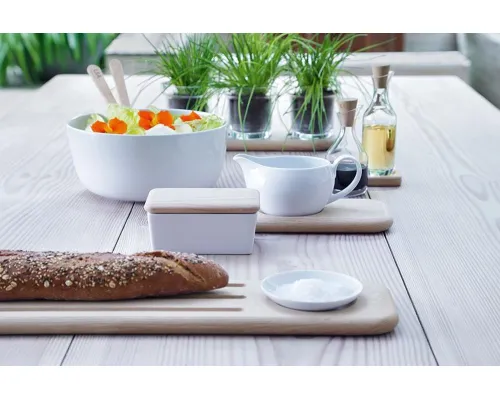 Салатник Dine с деревянными приборами, белый