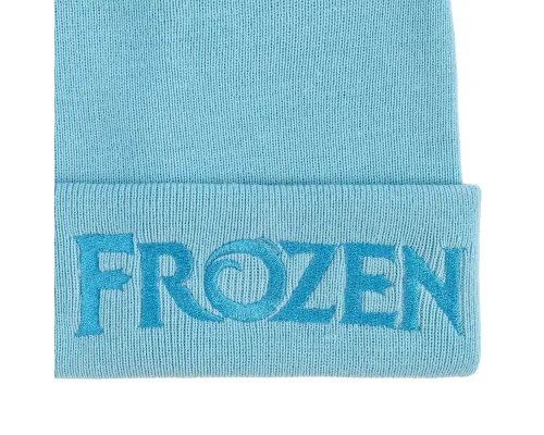 Шапка детская с вышивкой Frozen, голубая Шапка детская с вышивкой Frozen, голубая