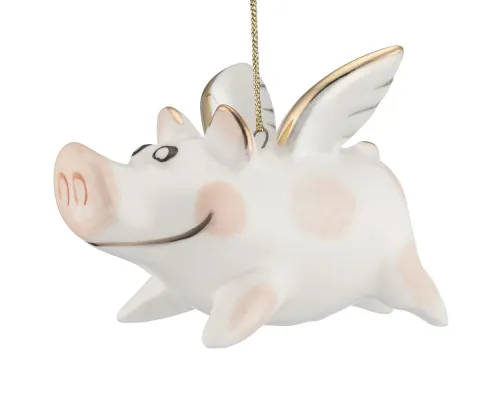 Фарфоровая елочная игрушка Piggy Wingy Фарфоровая елочная игрушка Piggy Wingy