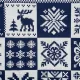 Плед Norse, синий с белым