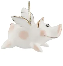 Фарфоровая елочная игрушка Piggy Wingy